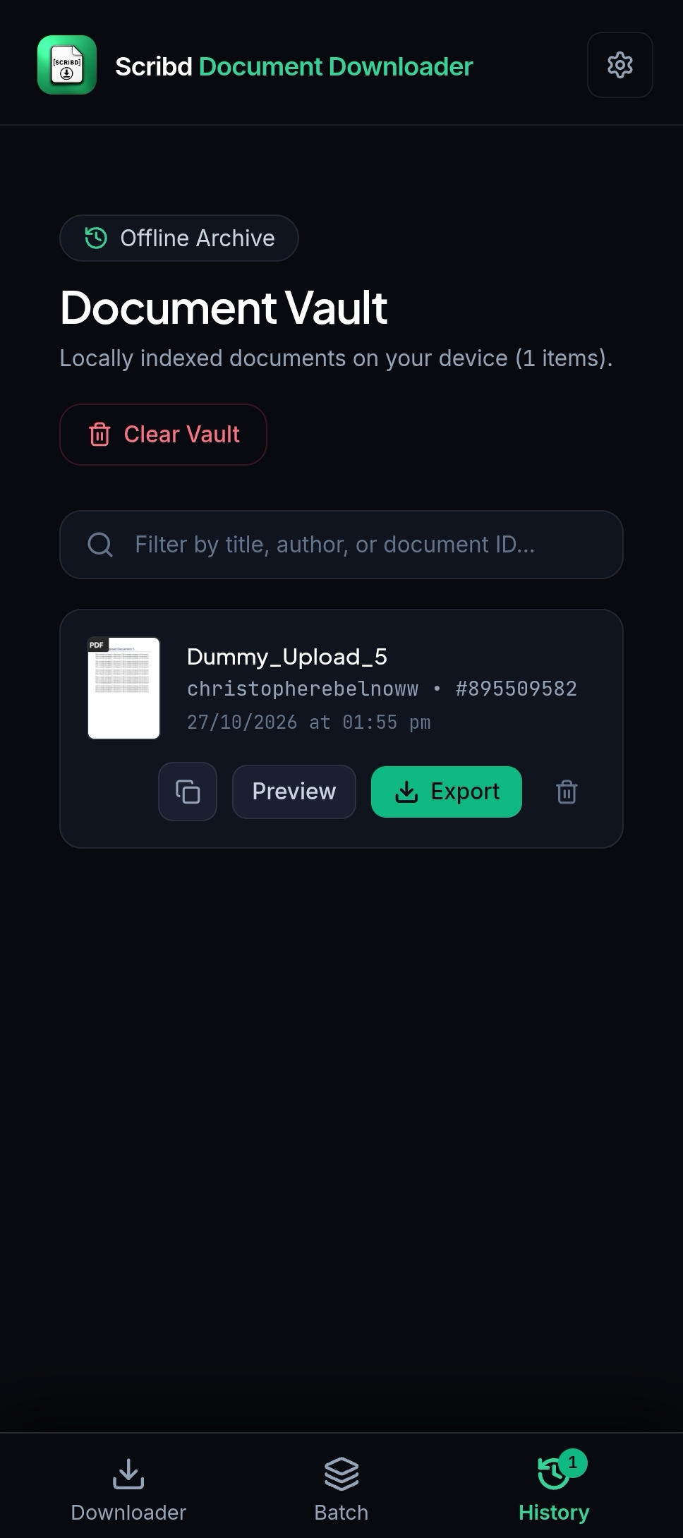 Scribd Document Downloader Offline Document Vault and Saved Archive